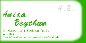 anita beythum business card